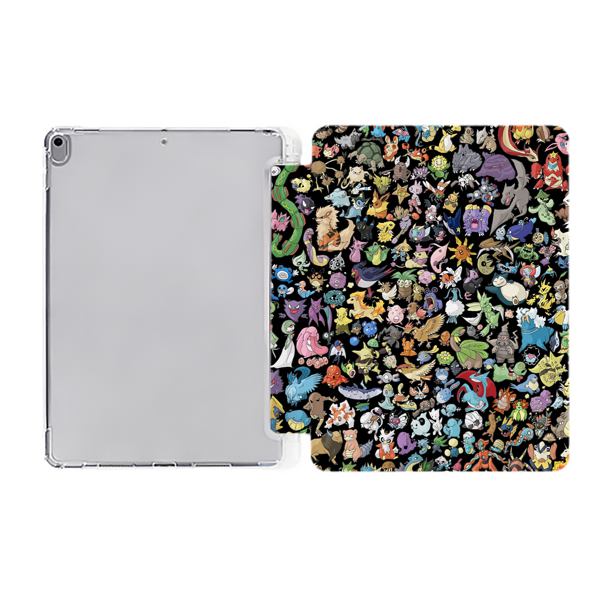 （画像用） ポケットモンスター Pokémon IPad ケース ペン収納付き 三つ折りスタンド PUレザー×シリコン 対応機種9.5/10.5/10.9インチ